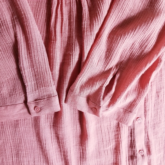 ST. JOHN'S BAY FLOWY OVERSIZED TUNIC BUTTON DOWN BLOUSE SIZE LARGE - Picture 7 of 8